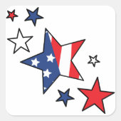 Amerikaanse vlaggestars vierkante sticker (Voorkant)