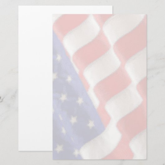 Amerikaanse vlaggestationeermachine briefpapier (Voorkant / Achterkant)