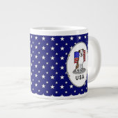 Amerikaanse vlaggesteente (lt brindle white 3) grote koffiekop (Voorkant rechts)