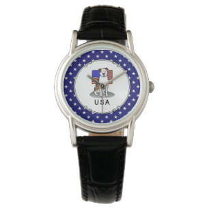 Amerikaanse vlaggesteente (lt brindle white 3) horloge
