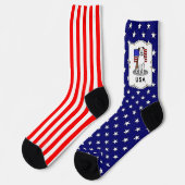 Amerikaanse vlaggesteente (lt brindle white 3) sokken (Links)