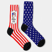 Amerikaanse vlaggesteente (lt brindle white 3) sokken (Rechts)