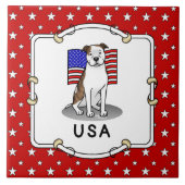 Amerikaanse vlaggesteente (lt brindle white 3) tegeltje (Voorkant)