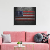Amerikaanse vlaggesteente textuur canvas afdruk (Insitu (Woonkamer))