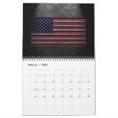 Amerikaanse vlaggesteente textuur kalender (Feb 2026)