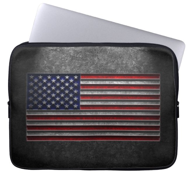 Amerikaanse vlaggesteente textuur laptop sleeve (Voorkant)