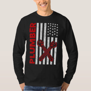 Amerikaanse vlaggestekker Mannen Vrouwen Plumbers  T-shirt