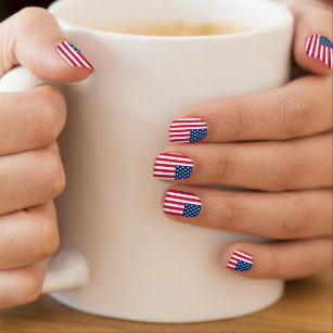 Amerikaanse vlaggestekte patriottische nagelkunstr minx nail folie