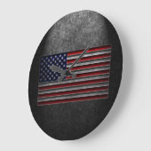 Amerikaanse vlaggestontextuurklokken grote klok (Hoek)