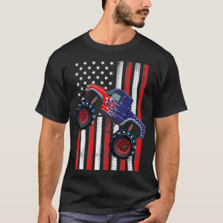 Amerikaanse vlaggestookte vrachtwagen 4 juli patri t-shirt