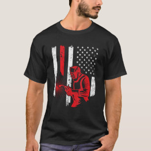 Amerikaanse vlaggetlasslassers en metaalarbeiders t-shirt