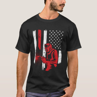 Amerikaanse vlaggetlasslassers en  metaalarbeiders t-shirt