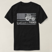 Amerikaanse vlaggetractor dus God heeft een boer g T-shirt (Design voorkant)