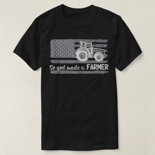 Amerikaanse vlaggetractor dus God heeft een boer g T-shirt (Design voorkant)