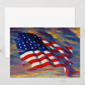 Amerikaanse vlaggolven wolken blanco uitnodigingen (Voorkant / Achterkant)