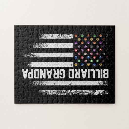  Amerikaanse vlaggroep Billiard Grandpa Legpuzzel (Horizontaal)
