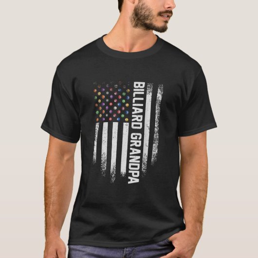  Amerikaanse vlaggroep Billiard Grandpa T-shirt (Voorkant)