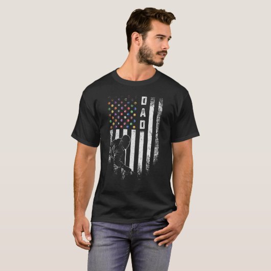  Amerikaanse vlaggroep Billiard Snoo T-shirt (Voorkant volledig)