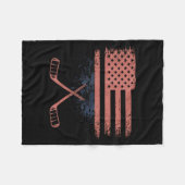 Amerikaanse Vlaghockey Fleece Deken (Voorkant (Horizontaal))