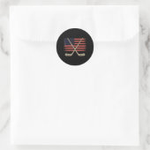 Amerikaanse Vlaghockey Ronde Sticker (Tas)