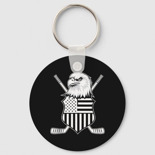 Amerikaanse Vlaghockey Sleutelhanger (Voorkant)