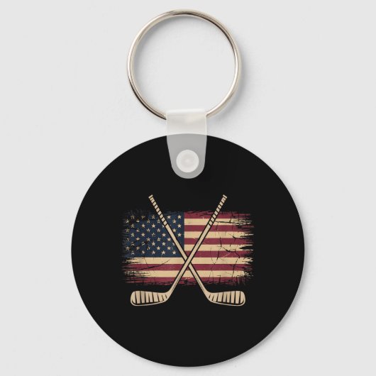 Amerikaanse Vlaghockey Sleutelhanger (Voorkant)