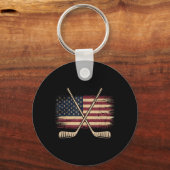 Amerikaanse Vlaghockey Sleutelhanger (Voorkant)