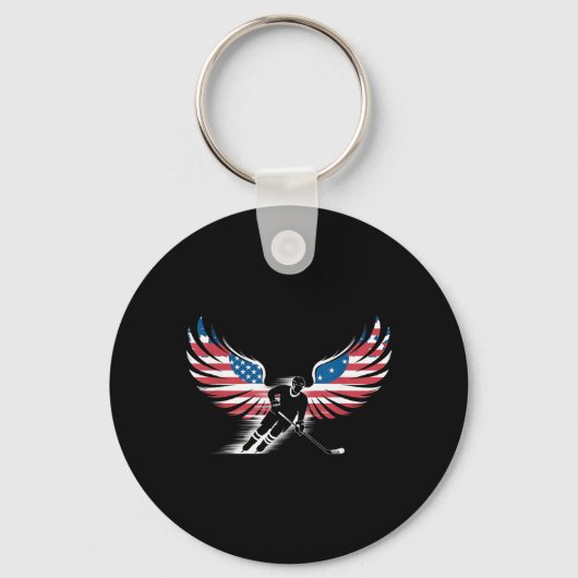 Amerikaanse Vlaghockey Sleutelhanger (Voorkant)