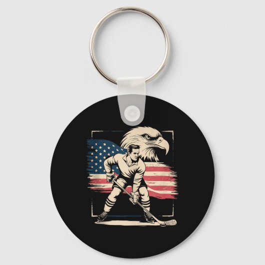 Amerikaanse vlaghockey sleutelhanger (Voorkant)