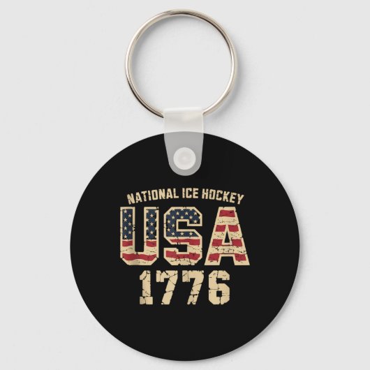 Amerikaanse Vlaghockey Sleutelhanger (Voorkant)