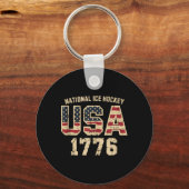 Amerikaanse Vlaghockey Sleutelhanger (Voorkant)