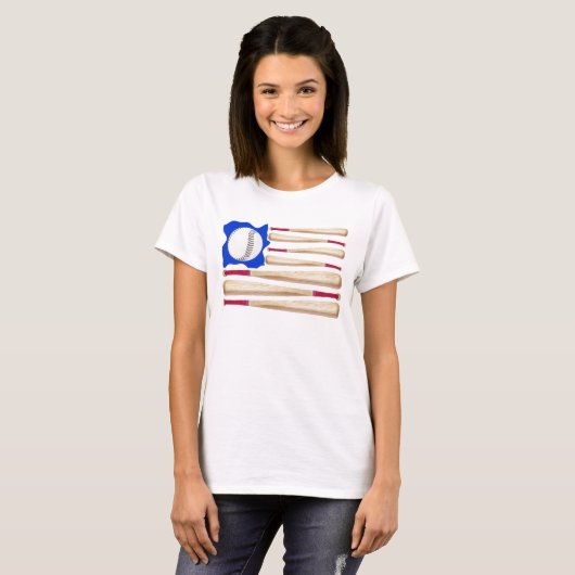 Amerikaanse vlaghonkbal T-shirts (Voorkant volledig)