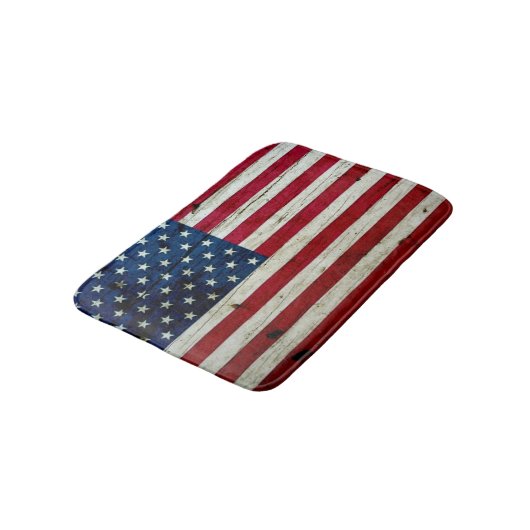 Amerikaanse vlaghout Rustiek, met kool-nood Badmat (Gekanteld)