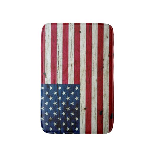 Amerikaanse vlaghout Rustiek, met kool-nood Badmat (Voorkant Verticaal)