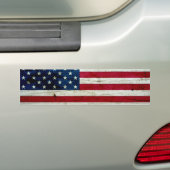 Amerikaanse vlaghout Rustiek, met kool-nood Bumpersticker (Op auto)
