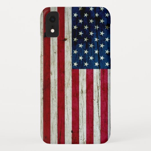 Amerikaanse vlaghout Rustiek, met kool-nood Case-Mate iPhone Case (Achterkant)
