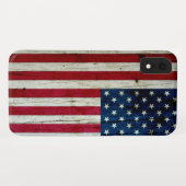 Amerikaanse vlaghout Rustiek, met kool-nood Case-Mate iPhone Case (Achterkant (horizontaal))