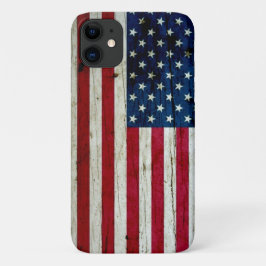 Amerikaanse vlaghout Rustiek, met kool-nood iPhone 11 Hoesje