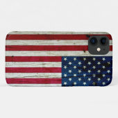 Amerikaanse vlaghout Rustiek, met kool-nood Case-Mate iPhone Case (Achterkant (horizontaal))
