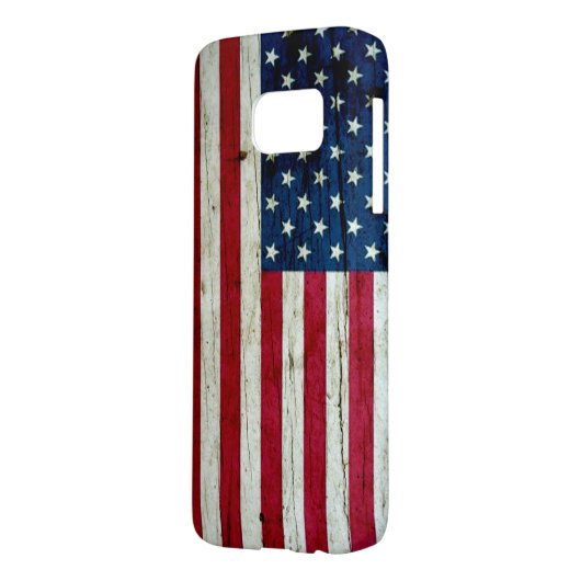 Amerikaanse vlaghout Rustiek, met kool-nood Case-Mate Samsung Galaxy Hoesje (Achterkant Links)