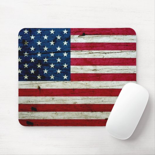 Amerikaanse vlaghout Rustiek, met kool-nood Muismat (Met muis)