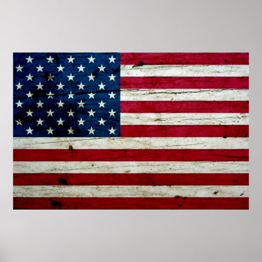 Amerikaanse vlaghout Rustiek, met kool-nood Poster (Voorkant)