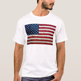 Amerikaanse vlaghout Rustiek, met kool-nood T-shirt
