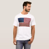 Amerikaanse vlaghout Rustiek, met kool-nood T-shirt (Voorkant volledig)