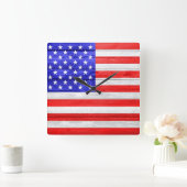 Amerikaanse vlaghout vierkante klok (Huis)