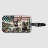 Amerikaanse vlagjacht en Gevist thema Bagagelabel (Voorkant (horizontaal))