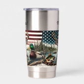 Amerikaanse vlagjacht en Gevist thema Geïsoleerde Drinkbeker (Rechts)