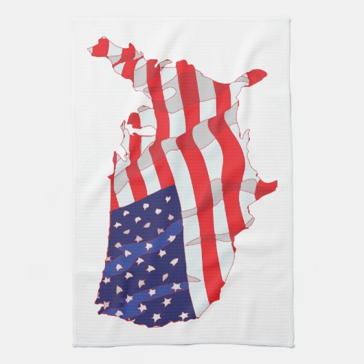 AMERIKAANSE VLAGKAART VAN DE VERENIGDE STATEN THEEDOEK (Verticaal)