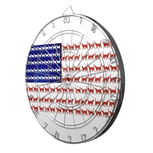 Amerikaanse vlagkatten rood wit en blauw dartbord (Voorkant Rechts)