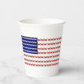 Amerikaanse vlagkatten rood wit en blauw papieren bekers (Voorkant)